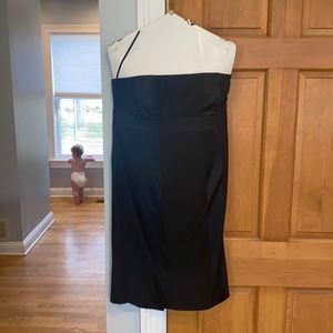 Express Size 12 Black Satin Strapless Dress